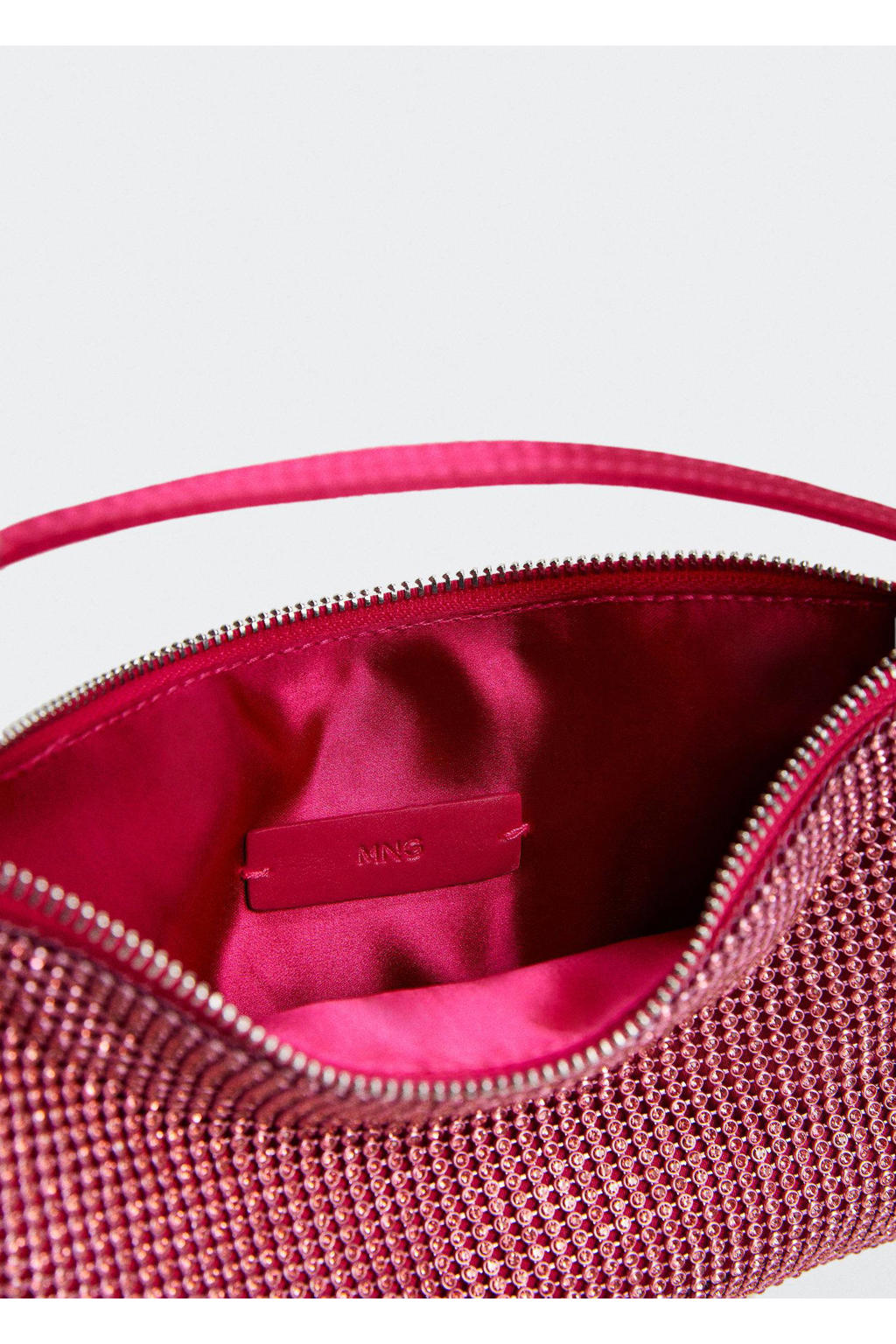 Mango clutch met strass steentjes fuchsia wehkamp