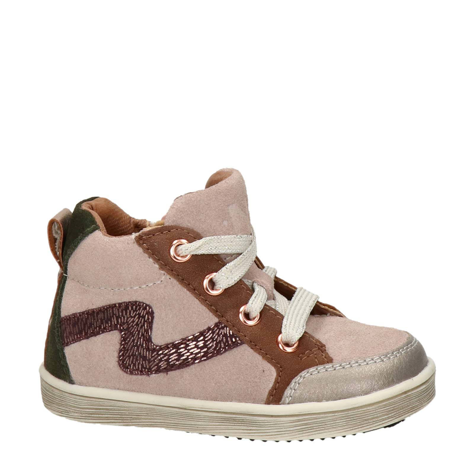 Nelson Kids suède sneakers roze/bruin | wehkamp