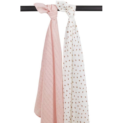 Meyco hydrofiele swaddle Mini Panther 120x120 cm - set van 2 Soft Pink afbeelding