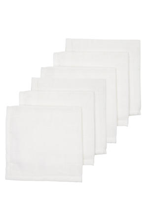 hydrofiele monddoekje Uni 30x30 cm - Wit (set van 6)