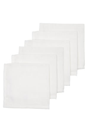 hydrofiele monddoekje Uni 30x30 cm - Wit (set van 6)