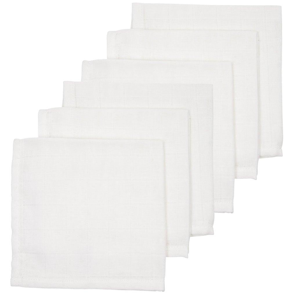 Meyco hydrofiele monddoekje Uni 30x30 cm - Wit (set van 6)