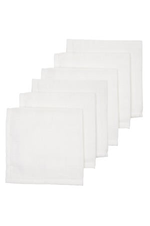 hydrofiele monddoekje Uni 30x30 cm - Wit (set van 6)