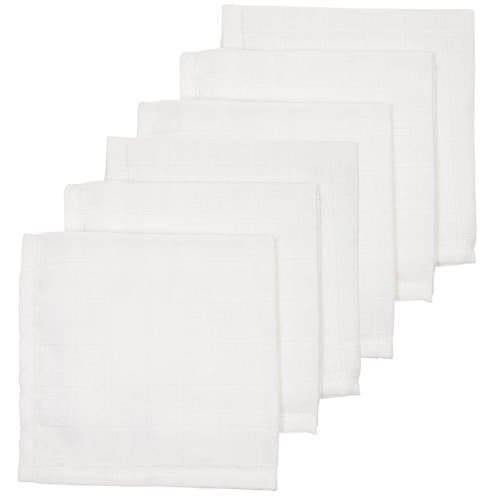 Meyco hydrofiele monddoekje Uni 30x30 cm - set van 6 Wit afbeelding