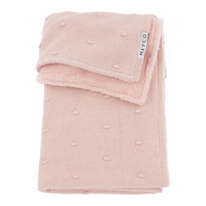 reversible baby wiegdeken Mini Knots Teddy 75x100 cm Soft Pink