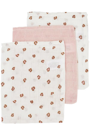 hydrofiel baby washandje Mini Panther - Soft Pink (set van 3)