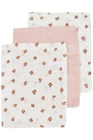 hydrofiel baby washandje Mini Panther - Soft Pink (set van 3)