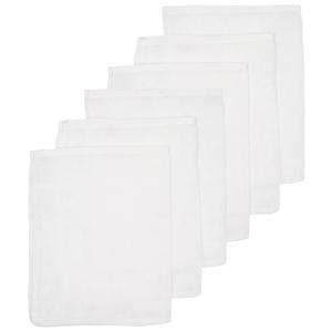 hydrofiel baby washandje Uni - set van 6 Wit
