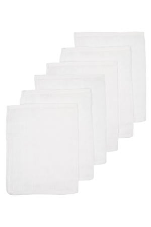 hydrofiel baby washandje Uni - Wit (set van 6)