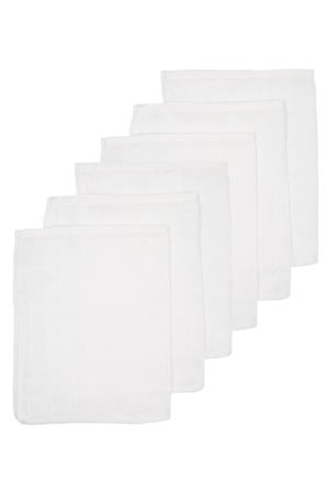 hydrofiel baby washandje Uni - Wit (set van 6)
