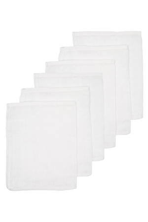 hydrofiel baby washandje Uni - Wit (set van 6)