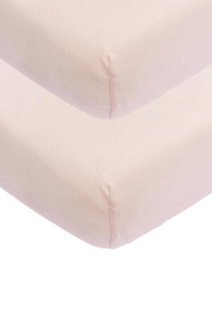 katoenen jersey wieg hoeslaken 40x80/90 cm - Soft Pink (set van 2)