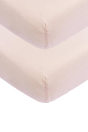 katoenen jersey ledikant hoeslaken 60x120 cm - Soft Pink (set van 2)
