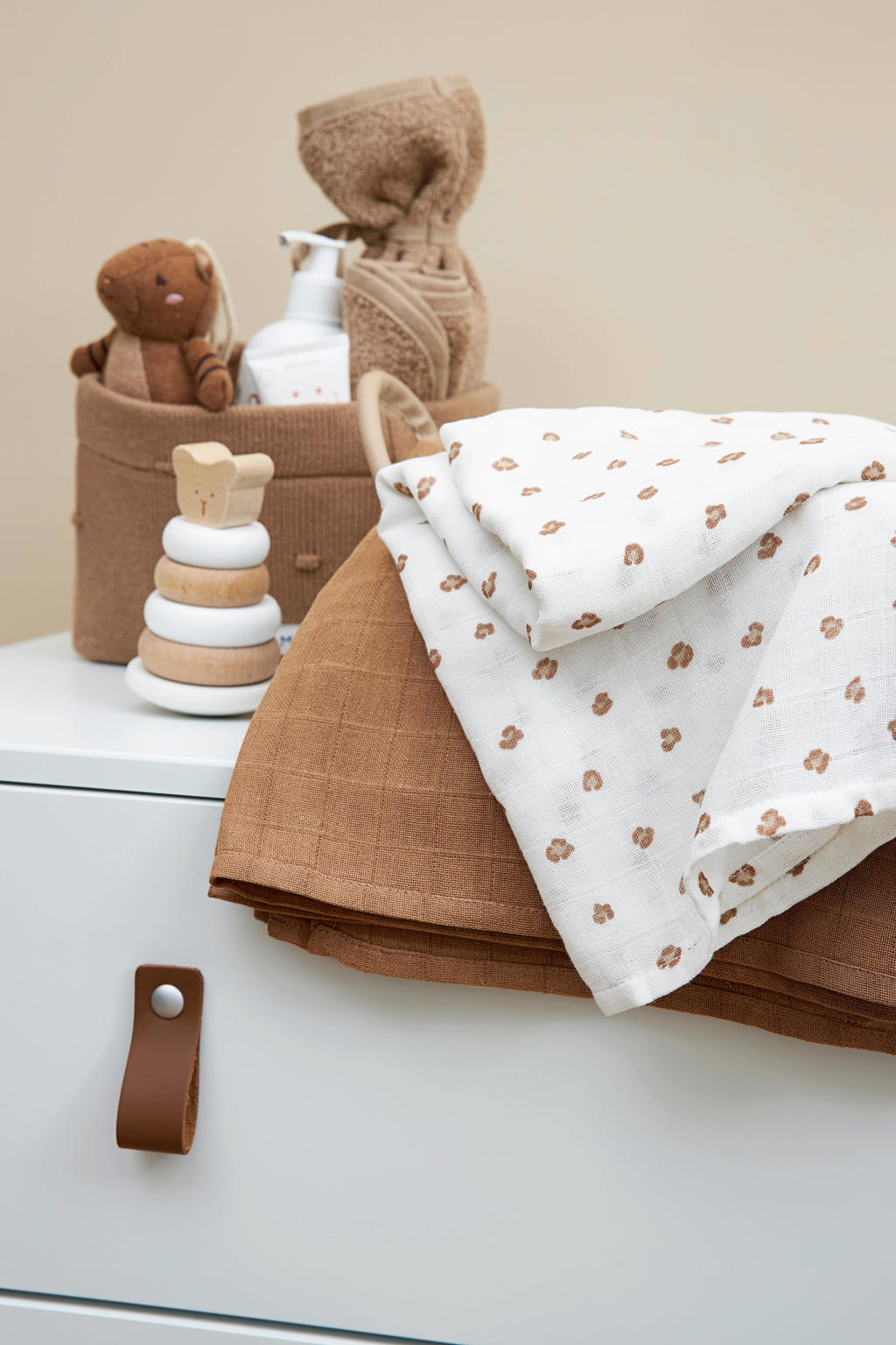 Meyco hydrofiele swaddle Mini Panther 120x120 cm set van 2 Toffee wehkamp