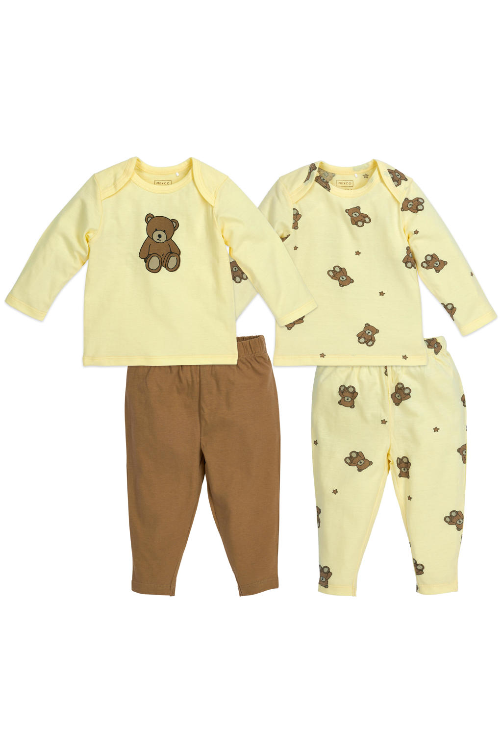 Meyco pyjama Teddy Bear - Soft Yellow (set van 2)