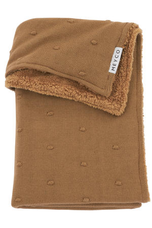 reversible baby ledikantdeken Mini Knots Teddy 100x150 cm Toffee