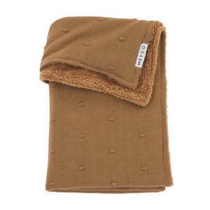 reversible baby ledikantdeken Mini Knots Teddy 100x150 cm Toffee