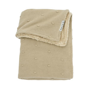 reversible baby wiegdeken Mini Knots Teddy 75x100 cm Sand