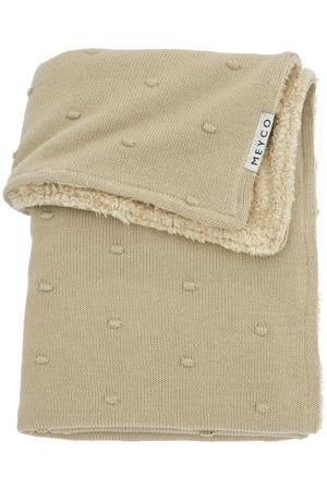 reversible baby wiegdeken Mini Knots Teddy 75x100 cm Sand