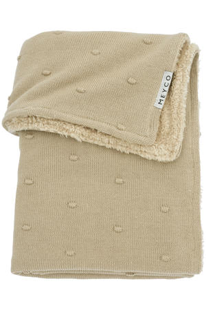 reversible baby ledikantdeken Mini Knots Teddy 100x150 cm Sand