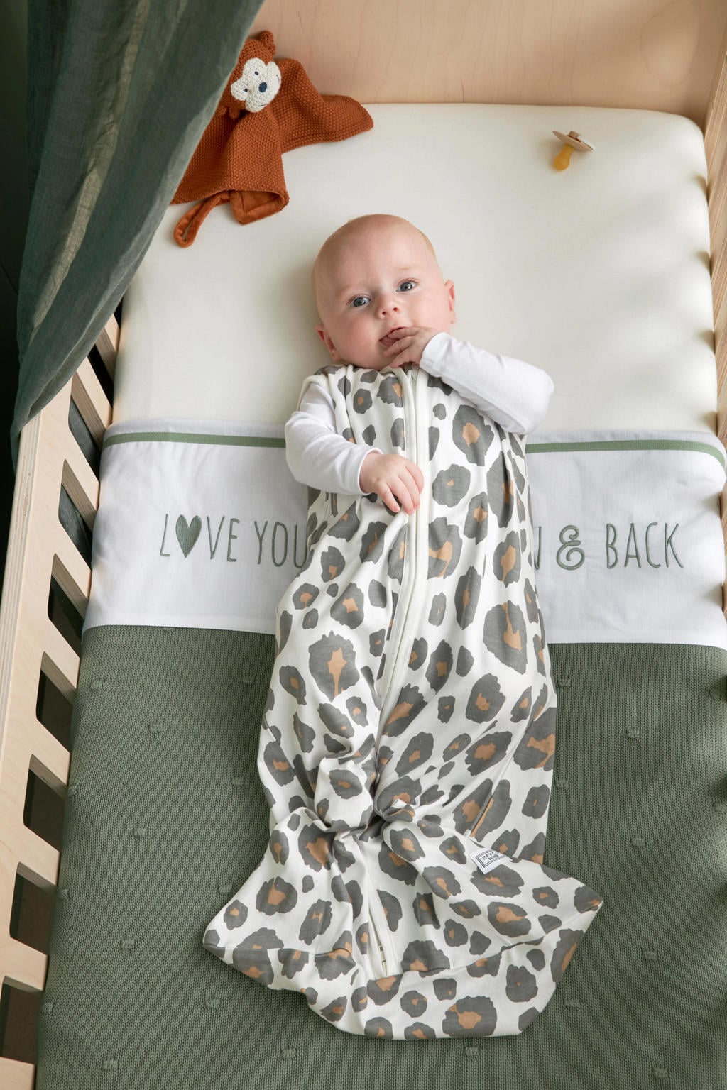 Meyco baby ledikantdeken Mini Knots 100x150 cm Forest Green