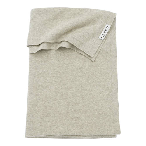 Meyco baby ledikantdeken Knit Basic 100x150 cm Sand Melange afbeelding