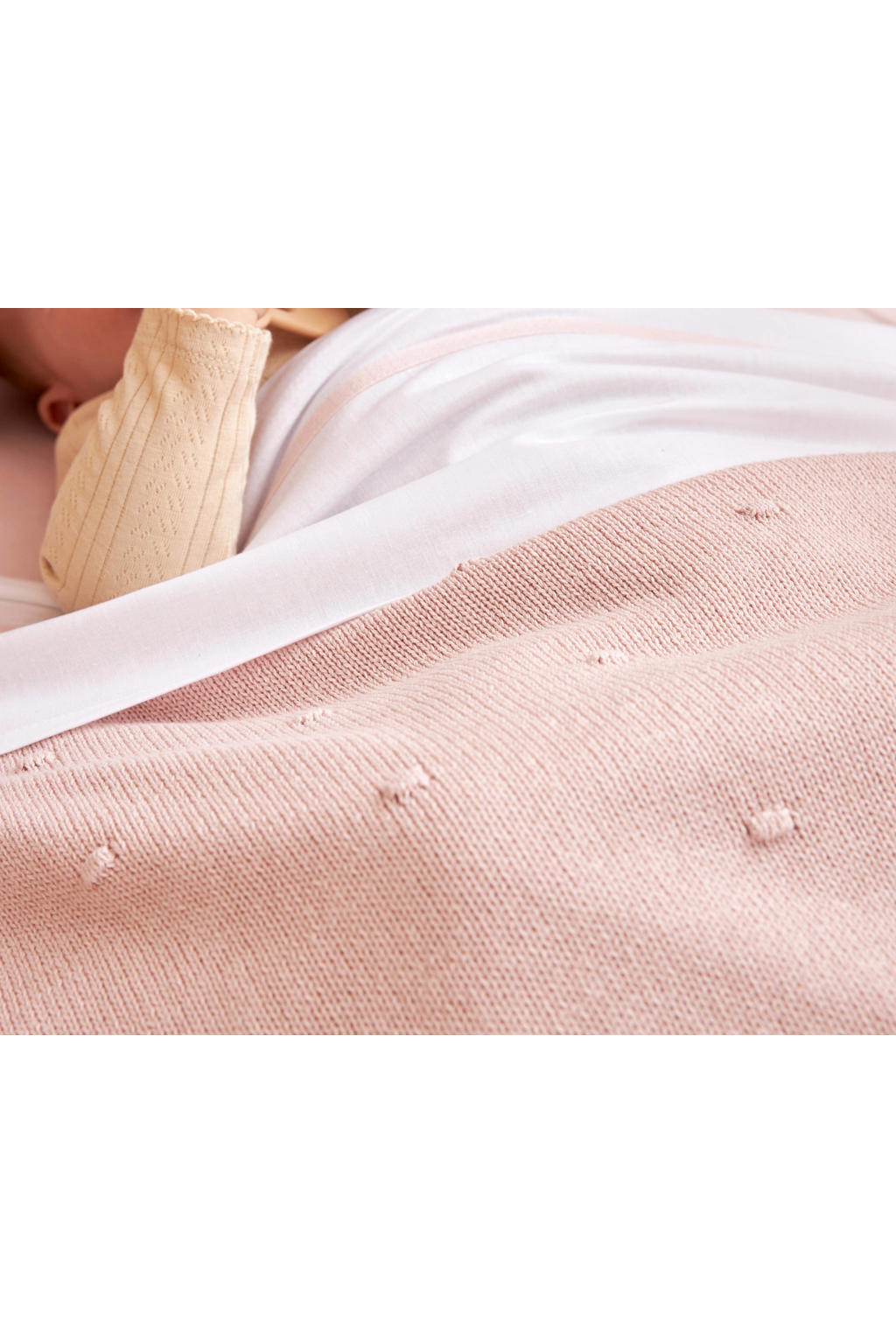Meyco baby wiegdeken Mini Knots 75x100 cm Soft Pink