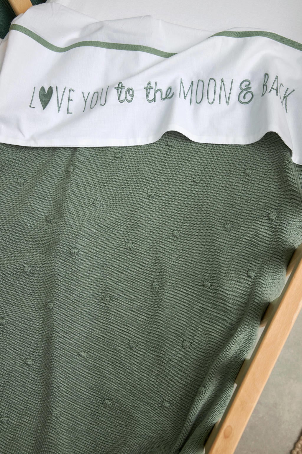Meyco baby wiegdeken Mini Knots 75x100 cm Forest Green