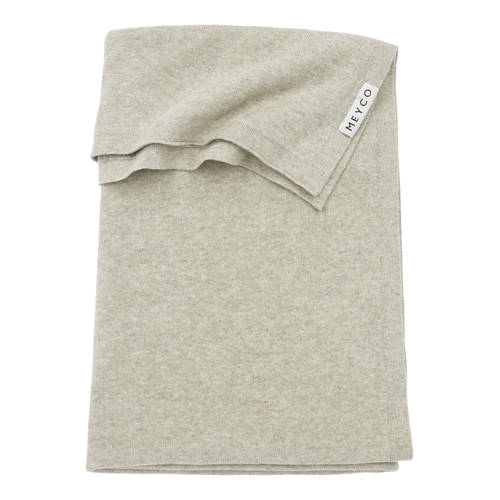 Meyco baby wiegdeken Knit Basic 75x100 cm Sand Melange afbeelding