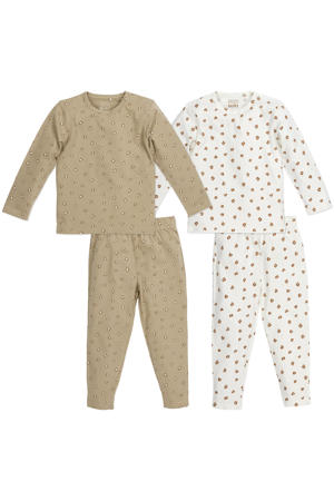 pyjama Mini Panther - Offwhite/Sand (set van 2)