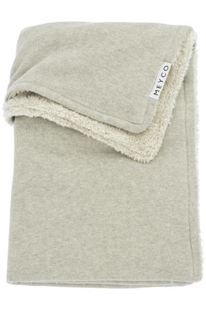 reversible baby ledikantdeken Knit Basic Teddy 100x150 cm Sand Melange