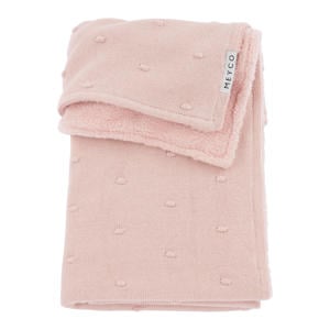 reversible baby ledikantdeken Mini Knots Teddy 100x150 cm Soft Pink