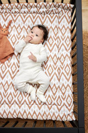 thumbnail: Meyco reversible boxkleed Ikat/Uni 80x100 cm Sand/Toffee