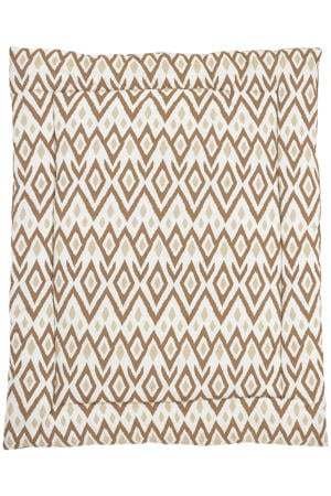 reversible boxkleed Ikat/Uni 80x100 cm Sand/Toffee