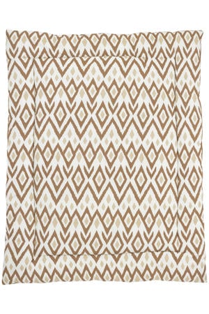 reversible boxkleed Ikat/Uni 80x100 cm Sand/Toffee