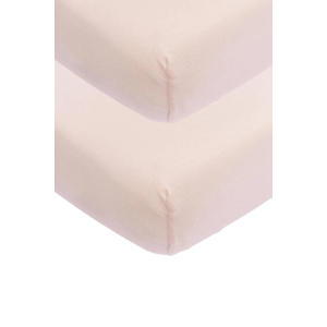 katoenen jersey juniorbed hoeslaken 70x140/150 cm - Soft Pink (set van 2)
