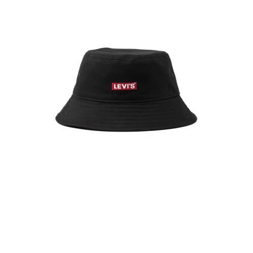 Levi's bucket hat met logo zwart
