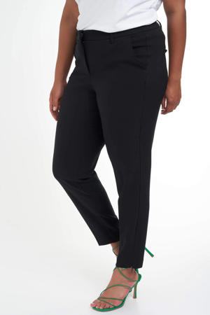 cropped slim fit pantalon zwart 34 inch