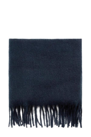 sjaal met franjes donkerblauw