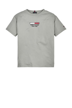 T-shirt met logo grijsgroen