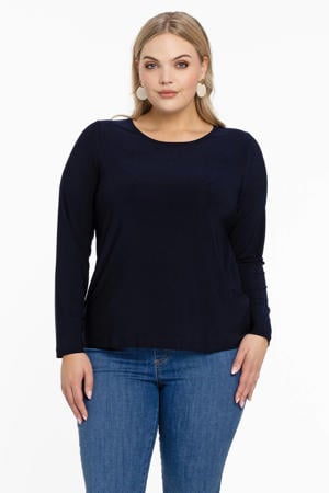 Travelstof longsleeve donkerblauw