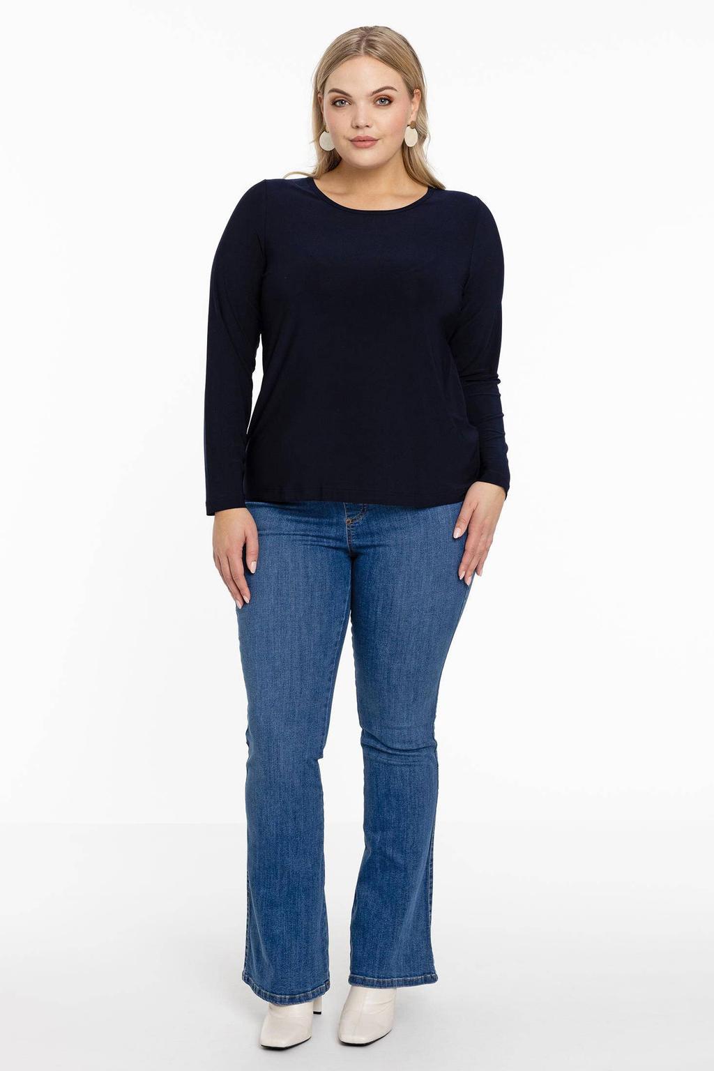 YOEK Travelstof longsleeve donkerblauw