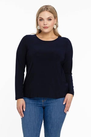 Travelstof longsleeve donkerblauw