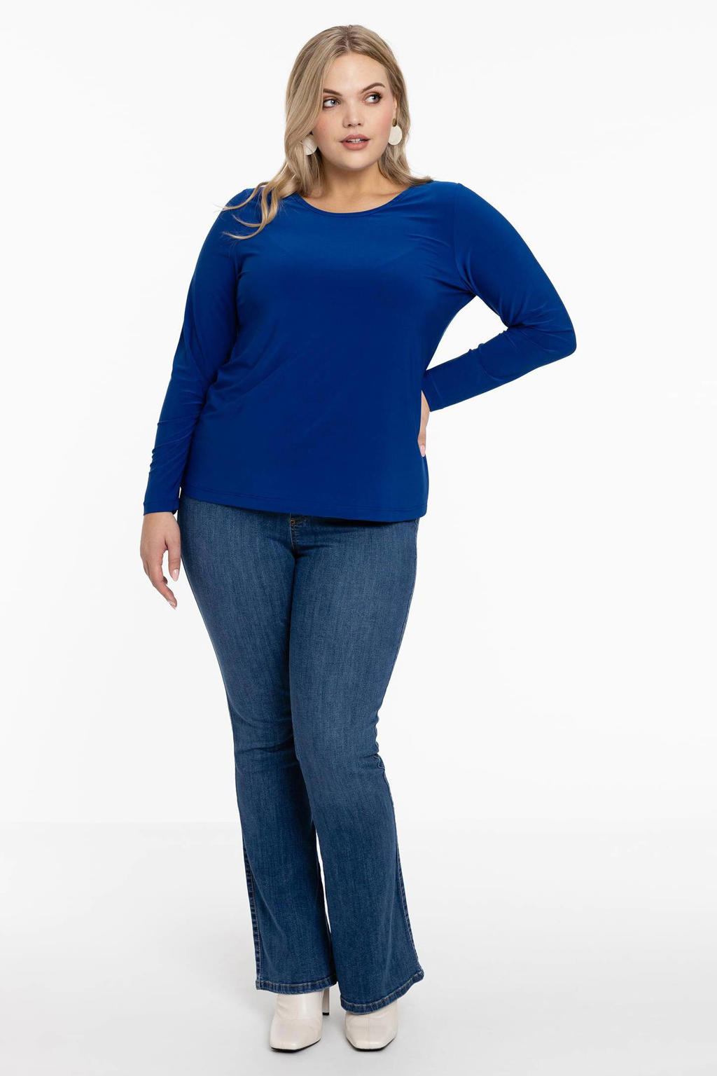 YOEK Travelstof longsleeve blauw