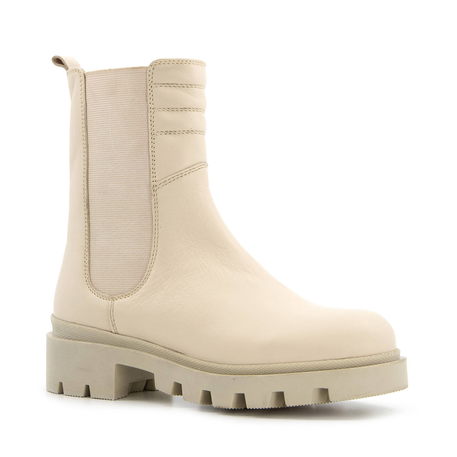 Scapino leren chelsea boots beige | wehkamp