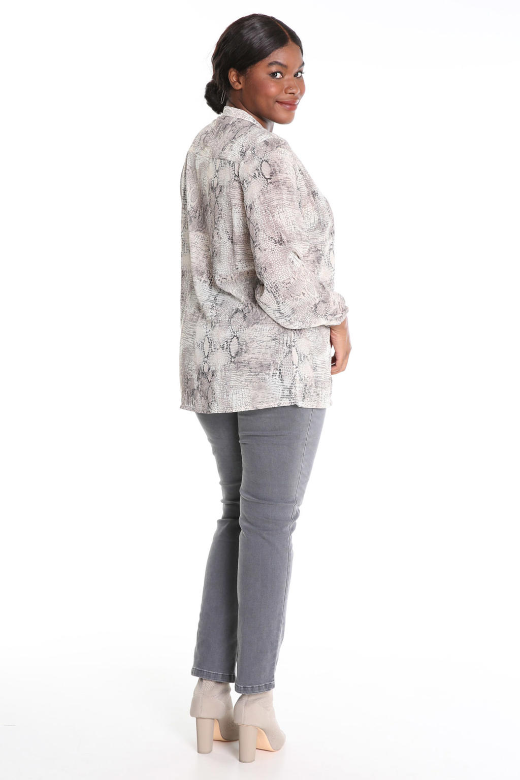 PROMISS blouse met slangenprint ecru wehkamp