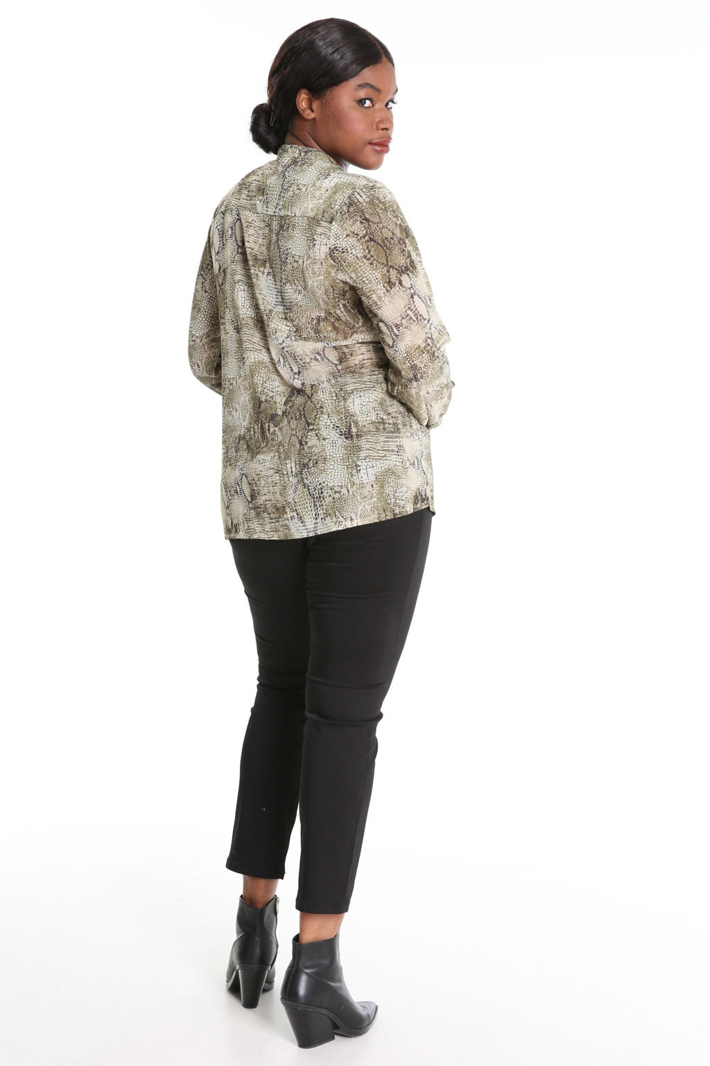 PROMISS blouse met slangenprint groen/wit/bruin wehkamp