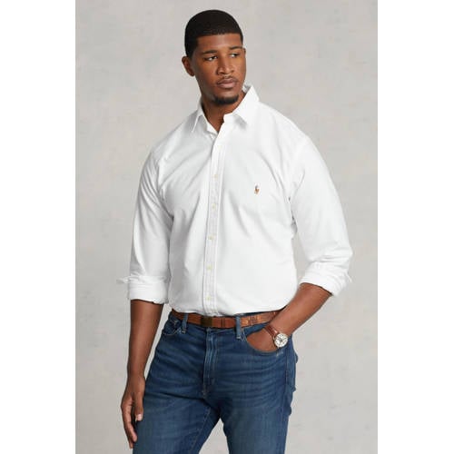 POLO Ralph Lauren Big & Tall slim fit overhemd Plus Size lichtblauw afbeelding