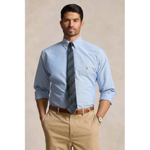 POLO Ralph Lauren Big & Tall slim fit overhemd Plus Size lichtblauw afbeelding