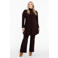 YOEK bootcut broek van travelstof donkerbruin